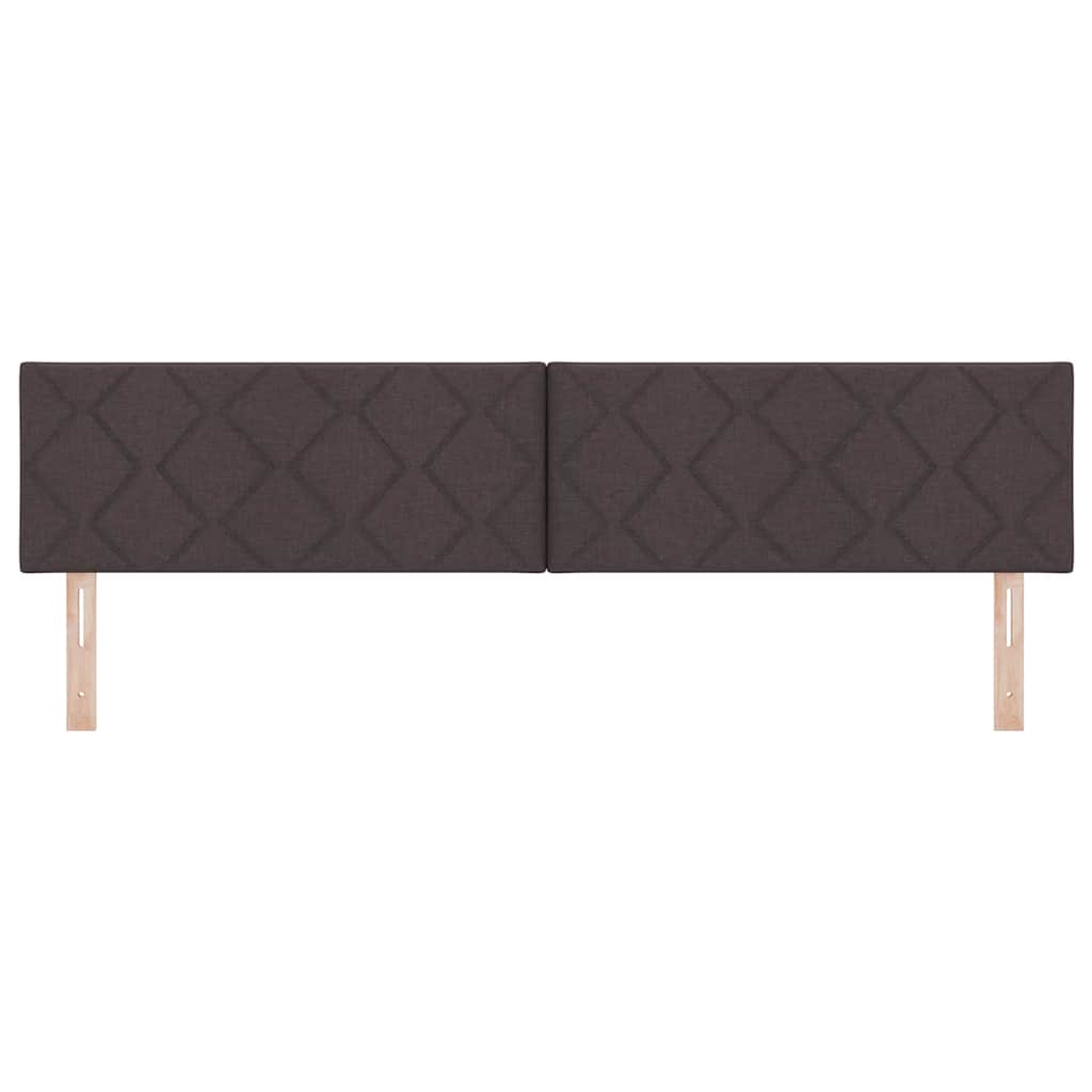 Headboard with LED Strip Lights Adjustable Brown 200 cm Fabric